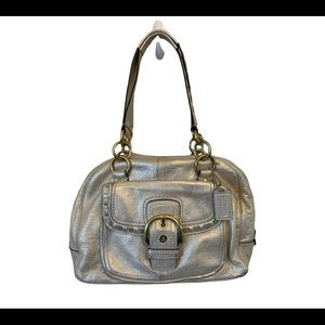 Coach Metallic Gold COURTNEY F13137 Dome soft leather handbag